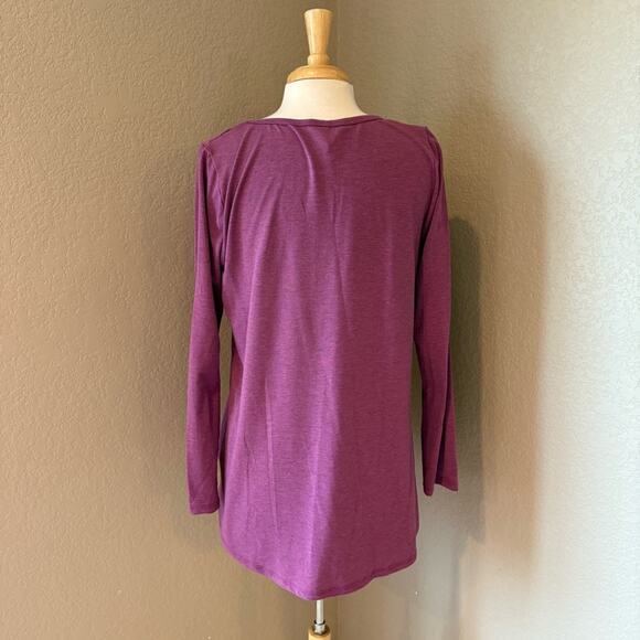 LuLaRoe Chic Long Sleeve Purple Top Large - Picture 2 of 3